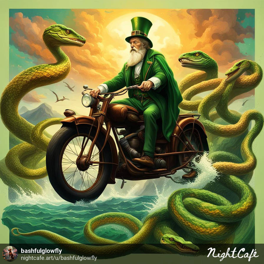 Saint Patrick driving snakes out of Ireland 2 by bashfulglowfly on ...