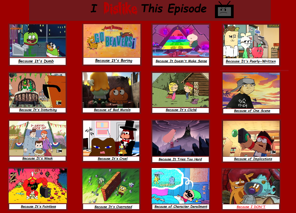 Deviantart Which Episode I dislike this episode because... by ReviewSic on DeviantArt