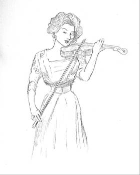 Gibson Girl with Violin
