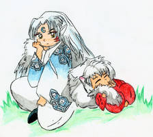 Sesshomaru and Inuyasha chibis