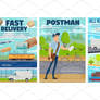 Post office, mail delivery, postman
