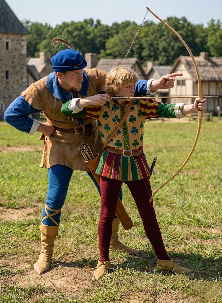 Robin Hood Trains a Young Archer