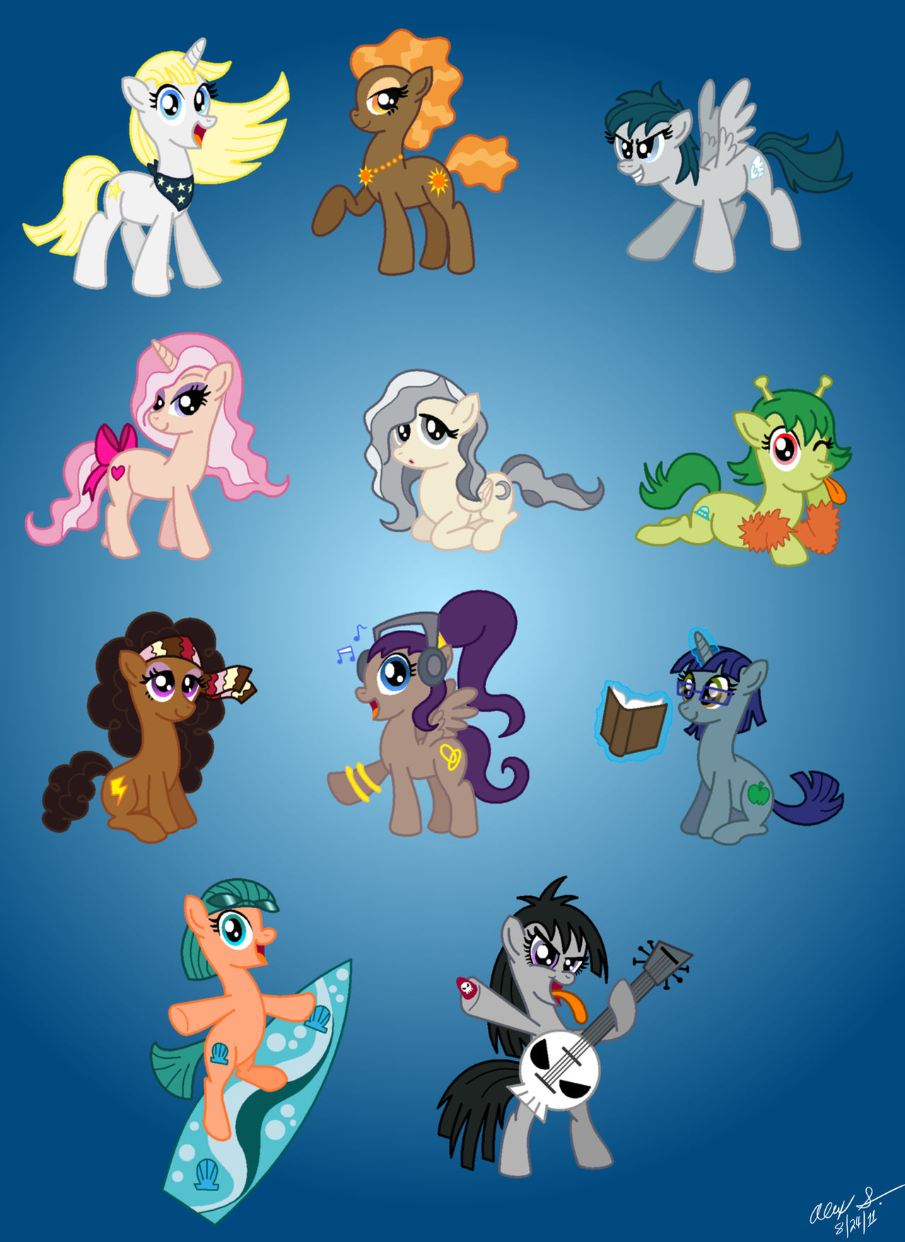 Milky Way Galaxy Ponies by AleximusPrime