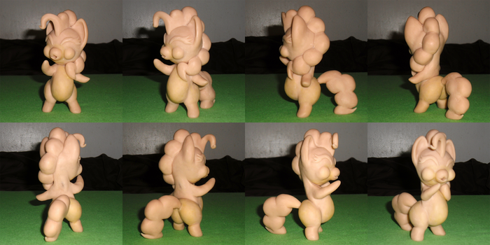 WIP sculpture:  Pinkie with Flugelhorn