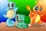 Kanto Starters (Squirtle Bulbasaur Charmander) by AleximusPrime