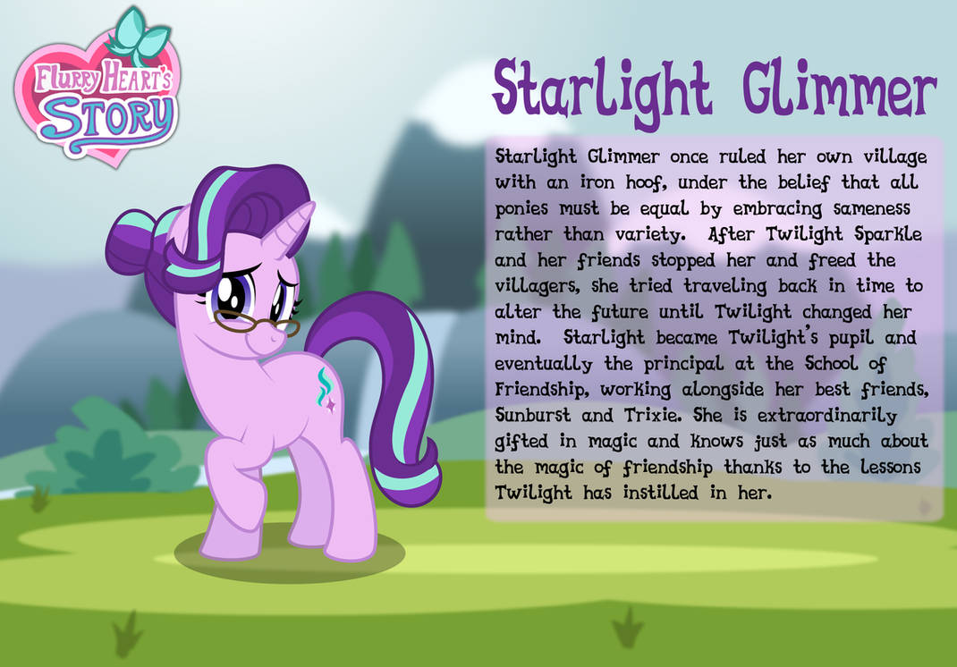 Starlight Glimmer character bio card by AleximusPrime on DeviantArt