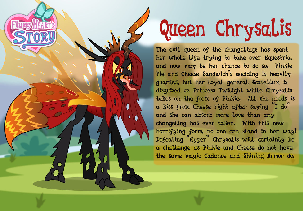 Queen Chrysalis character bio card by AleximusPrime on DeviantArt