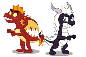 Commission: Garble vs Tao tail-wrestling