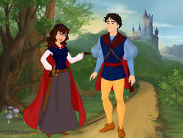 Genderbent Snow White and Princess Charming