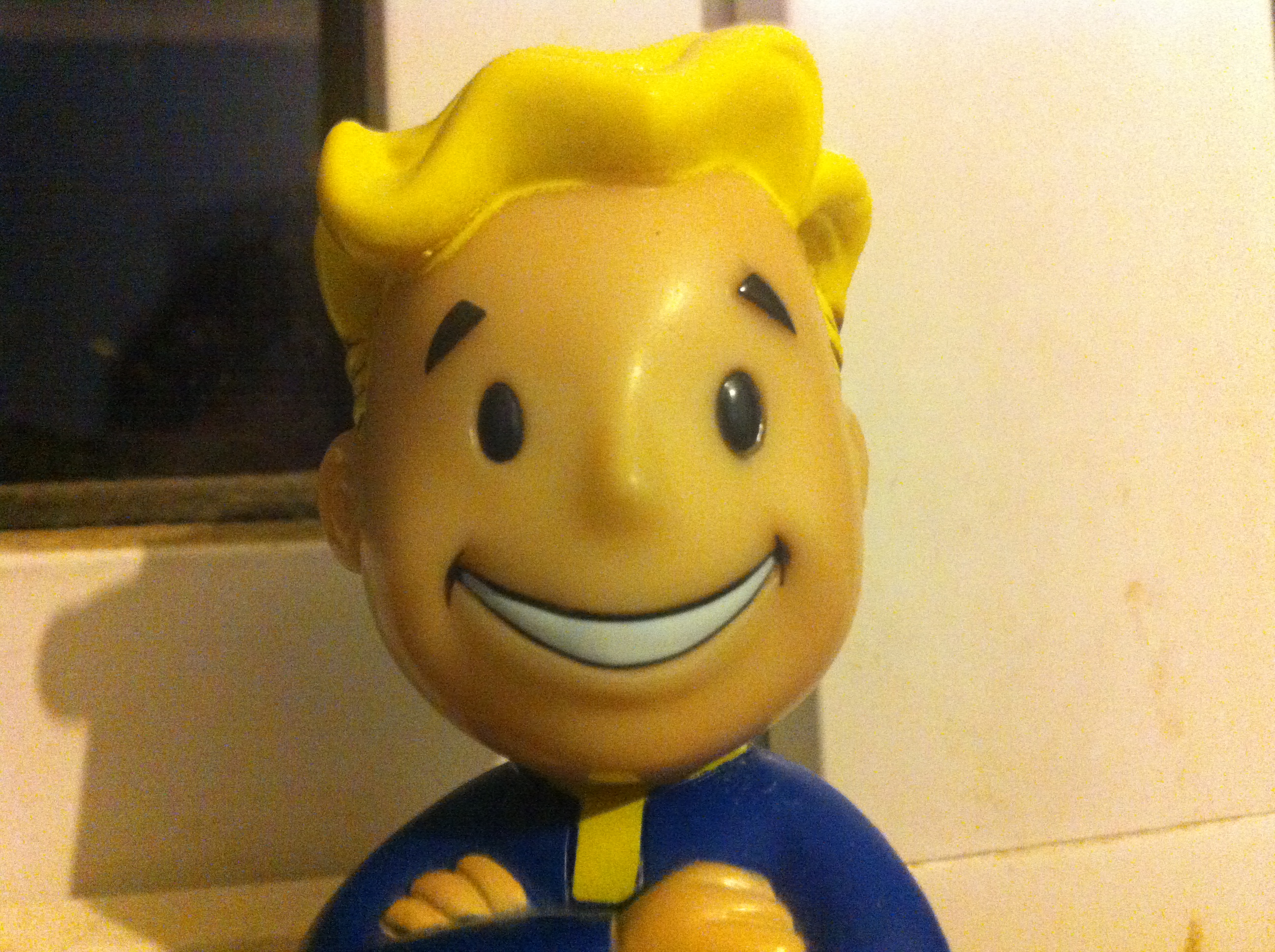 Vault boy bobblehead close up