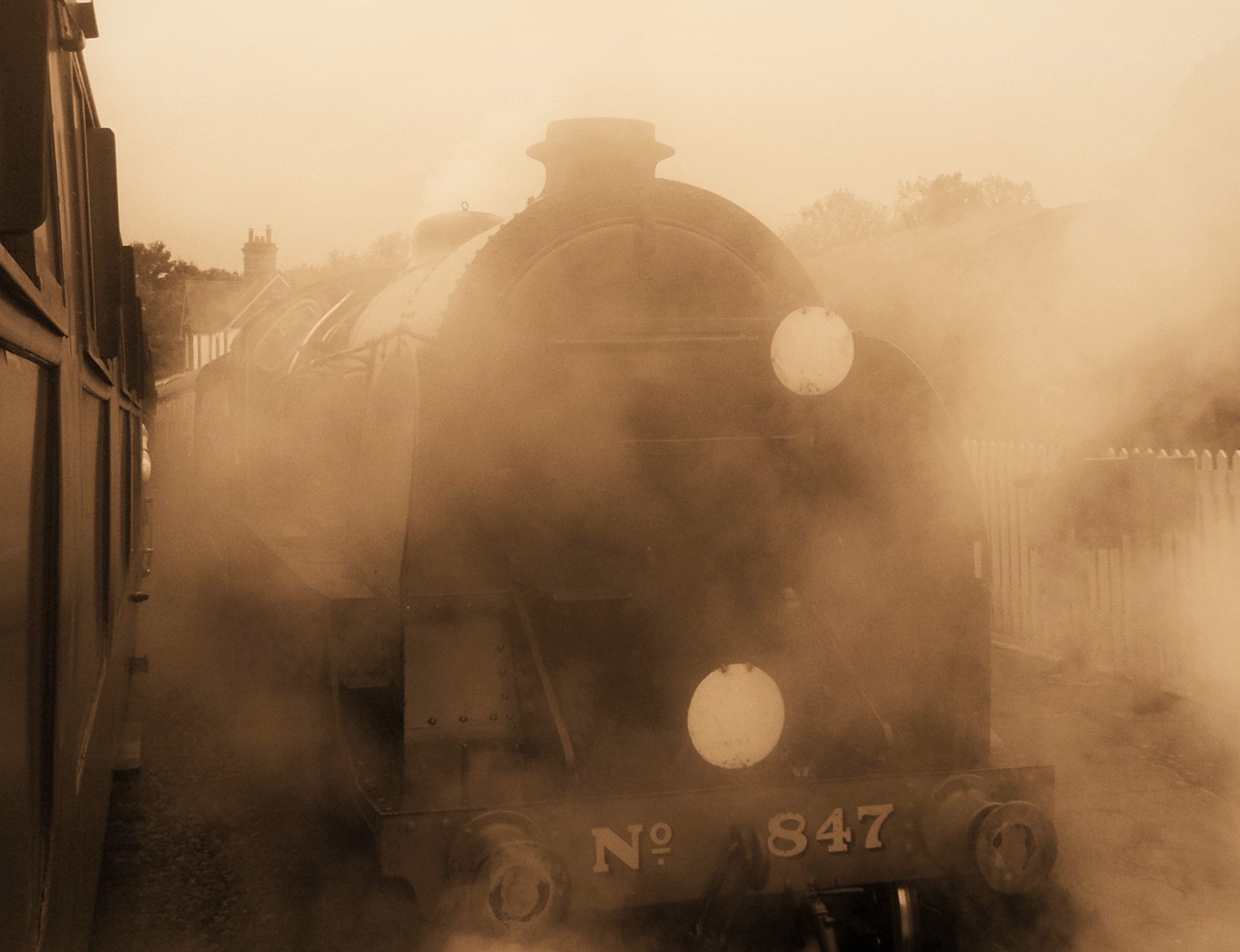 Behind the steam veil