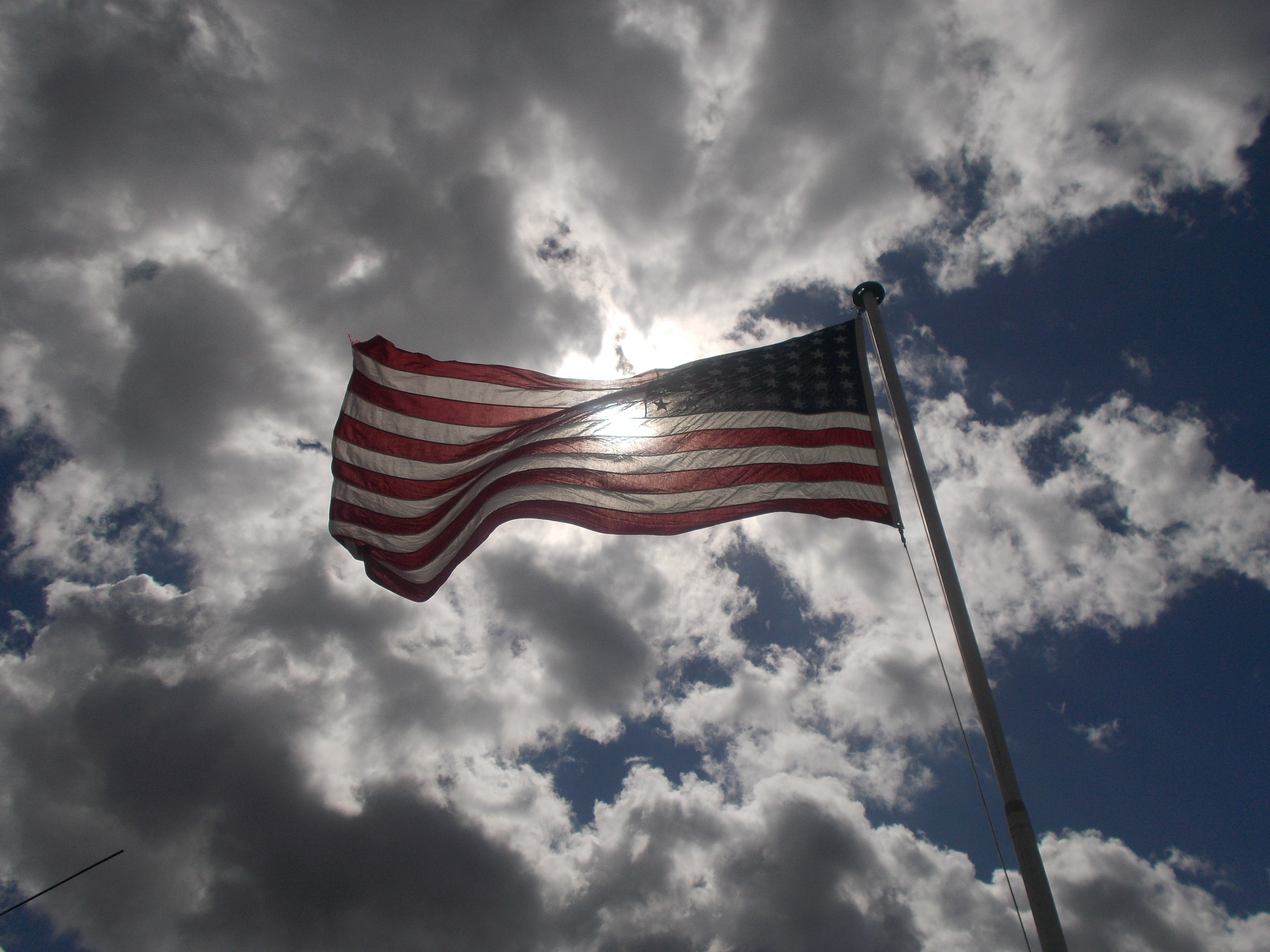 US Flag In The Sun