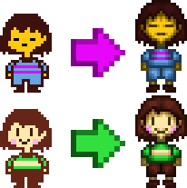 UNDERTALE: Frisk y Chara Sprites Mejorados