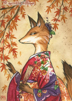 Maple Kitsune aceo by MeredithDillman on DeviantArt