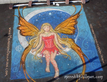 Sidewalk art - fairy