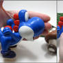 Super Mario- Large Blue Yoshi + Goomba Size Ref