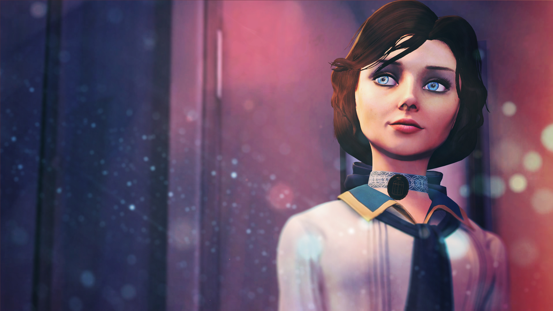 Download Android Bioshock Infinite Background Elizabeth With Floating Pink  Petals