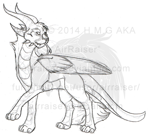 Cat Dragon 2 Sketch 2014