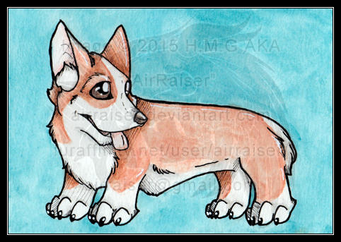 Chibi Watercolors: Pembroke Corgi 2015