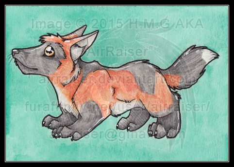 Chibi Watercolors: Cross Fox 2015