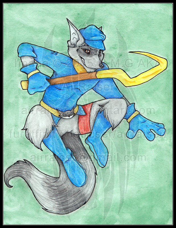 Original: Watercolor and Ink Sly Cooper 2015