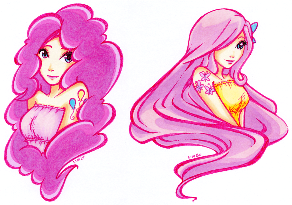 Pinkie Pie and Fluttershy Tattoo Design