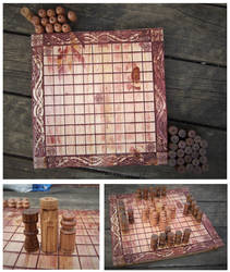 Rose-colored Hnefatafl 'Viking Chess' set