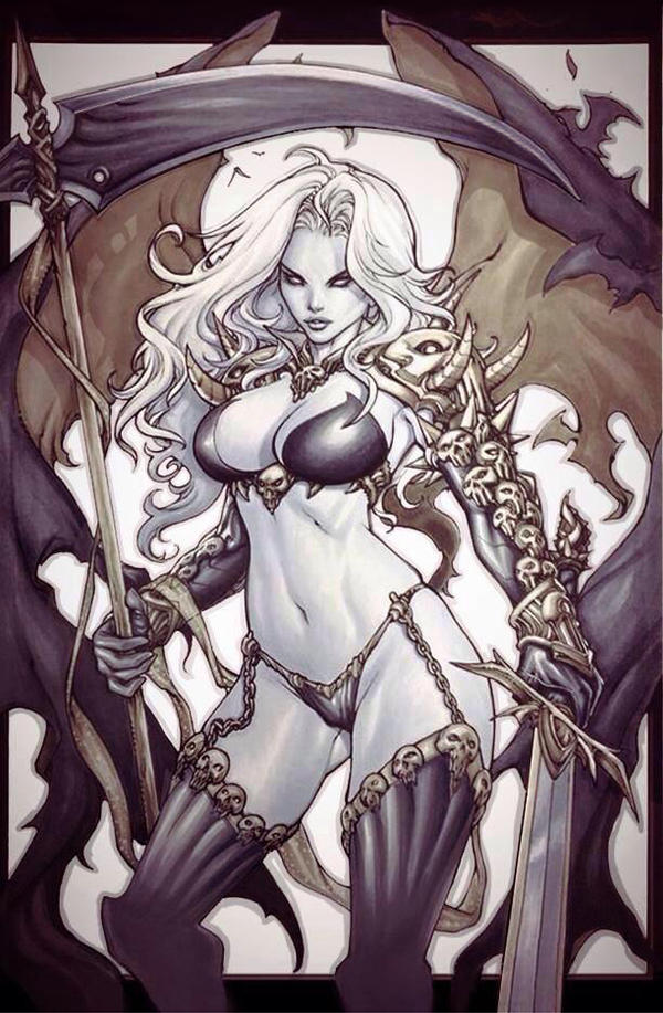 Lady Death traditional artwork