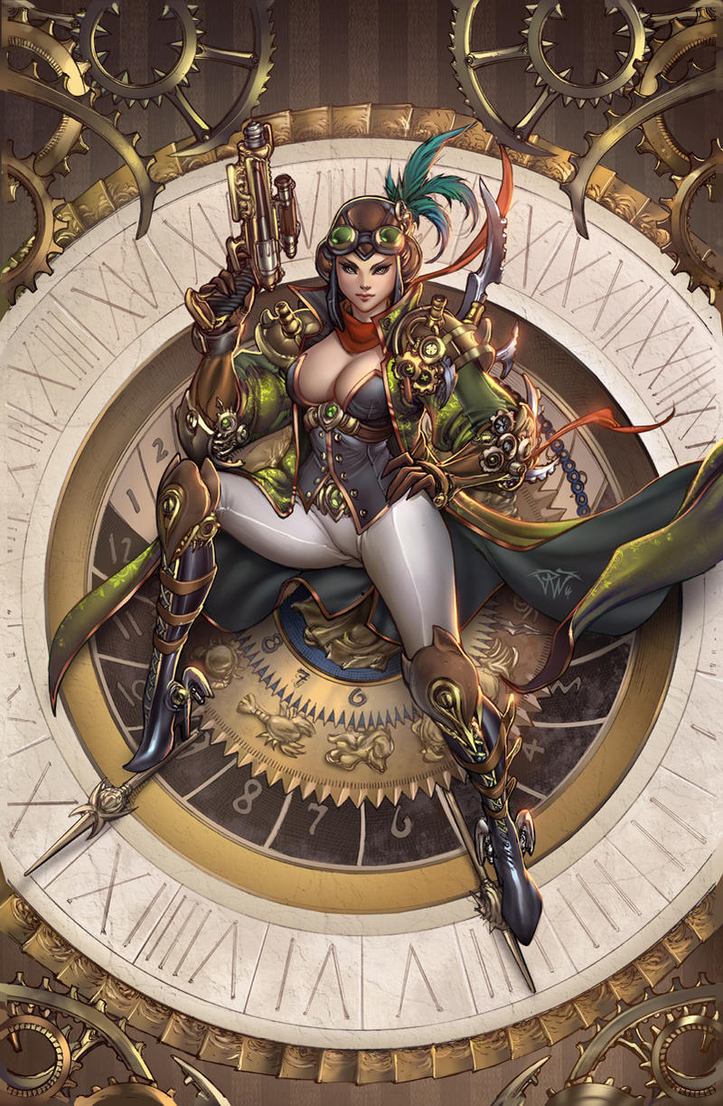 Steampunk tower in color