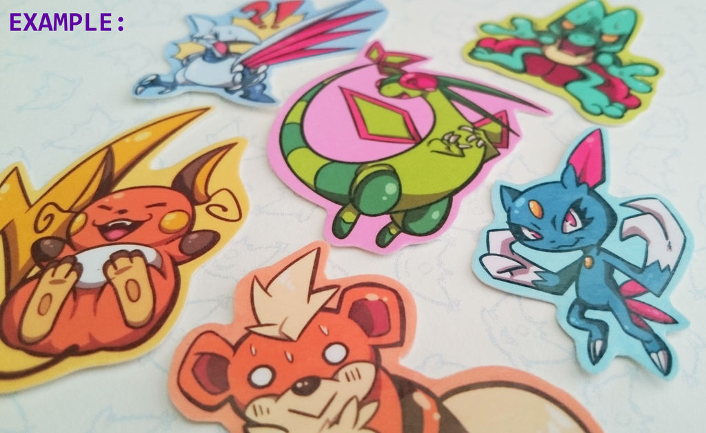 Commission Pokemon Stickers (OPEN) by Aiko102 on DeviantArt