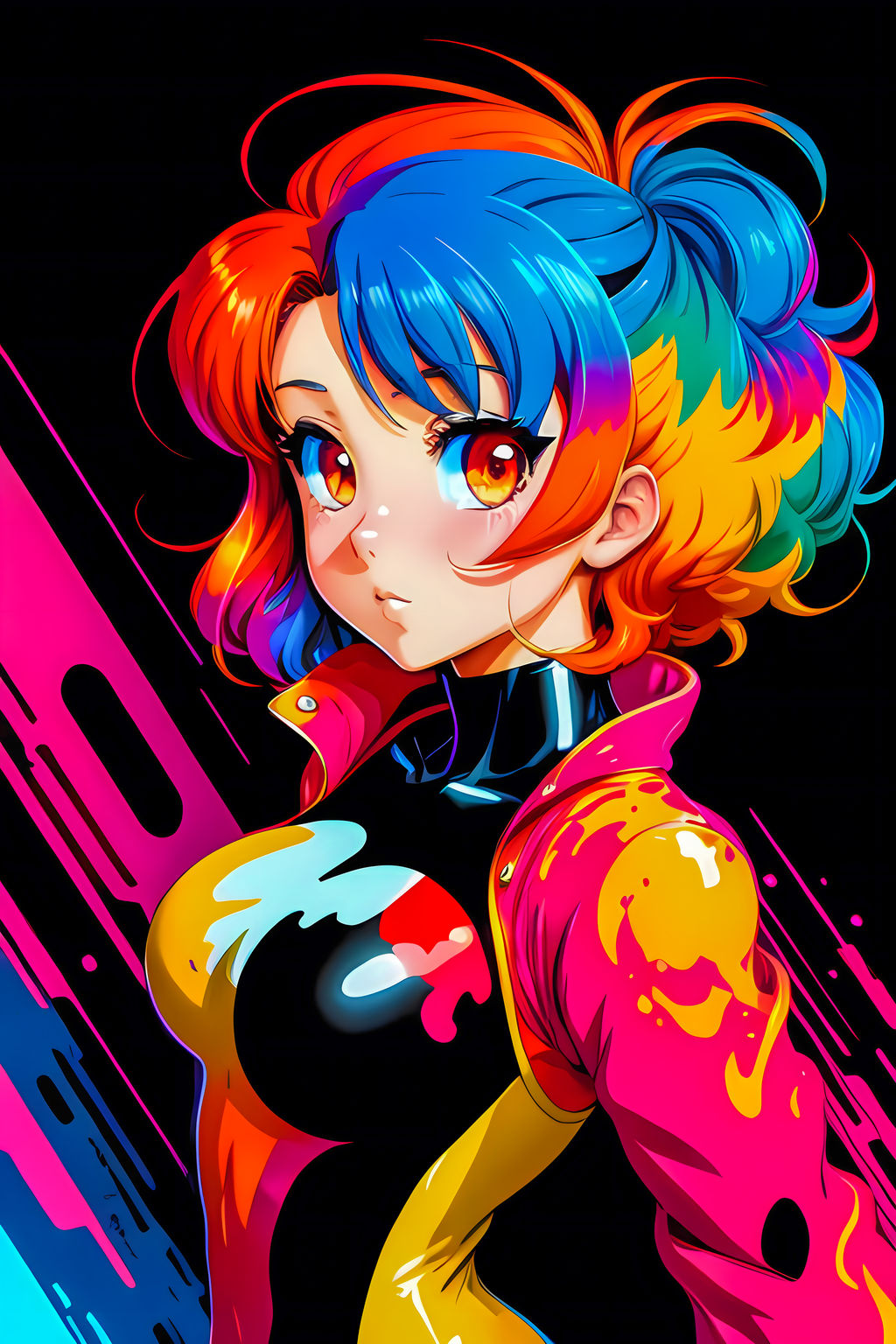 Colorful Anime Girl By Aipixart On DeviantArt colorful-anime-girl-by-aipixart-on-deviantart