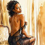 beautiful-young-black-woman-in-a-room-watercolors