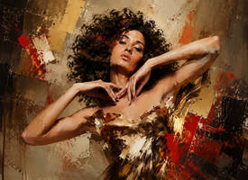 Cubist portrait of a glamourous beauty 16