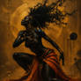 Black woman with a golden halo, an african series