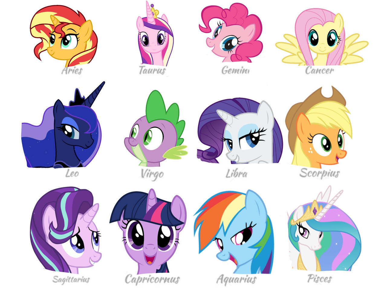 My Little Pony Of Each Sign by Vi12245 on DeviantArt