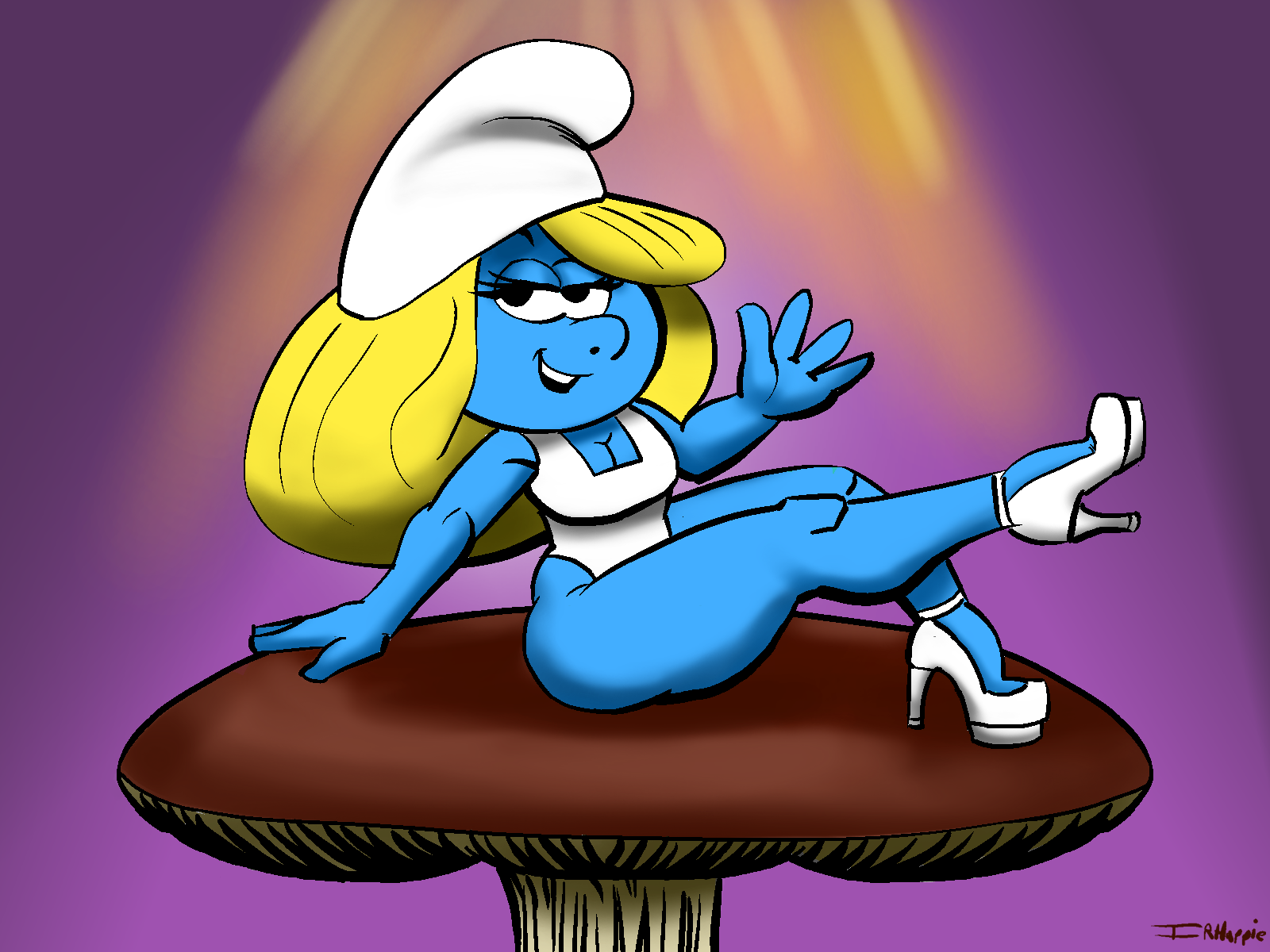  Smurfette Smurfs Smurf Girl Cartoon 80s Lapel Pin