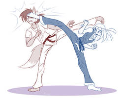 Rosie Kicks Fiona - Sketch