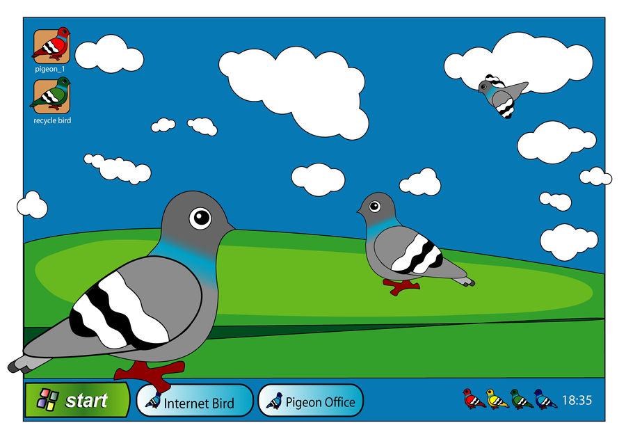 Windows XP Pigeons by Rainbow-world-art on DeviantArt