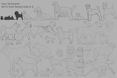 All Kennel Club A Dog Linearts (and more)