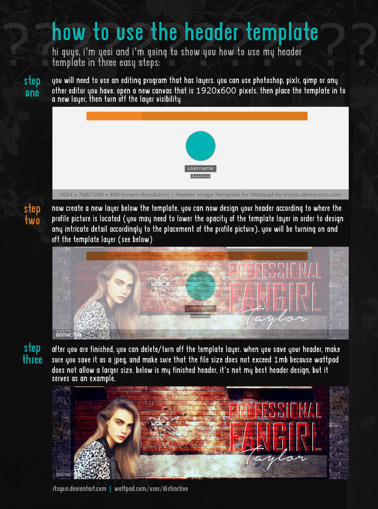 How To Use The Header Template By Itsyesi by itsyesi on DeviantArt