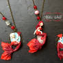 Red mermaids - Quartz and cameo