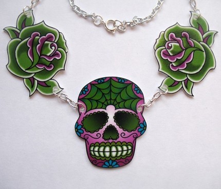 3 Charm Sugar Skull Roses