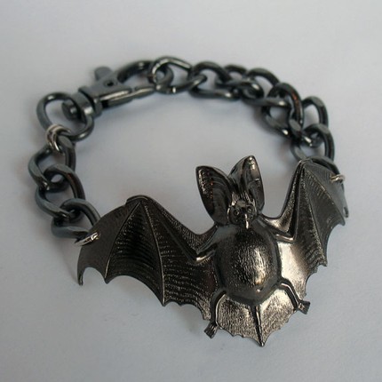 Unisex Gunmetal Bat Bracelet