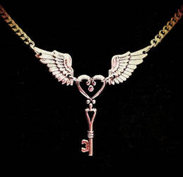 Flying Winged Key Necklace