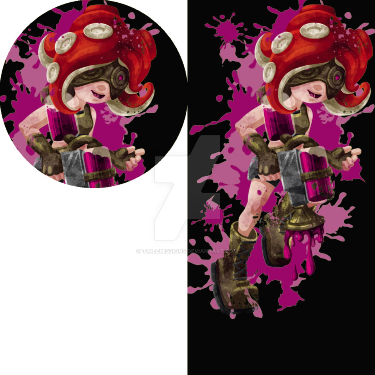 Splatoon - Octoling Button and Postcard Design by TimeEmissions on ...