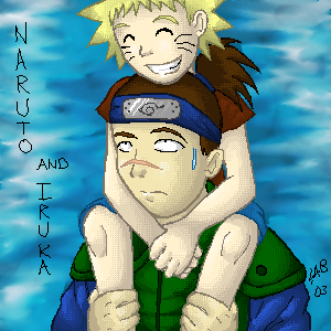 Iruka and Naruto - oekaki