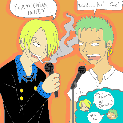 Zoro and Sanji singing-oekaki