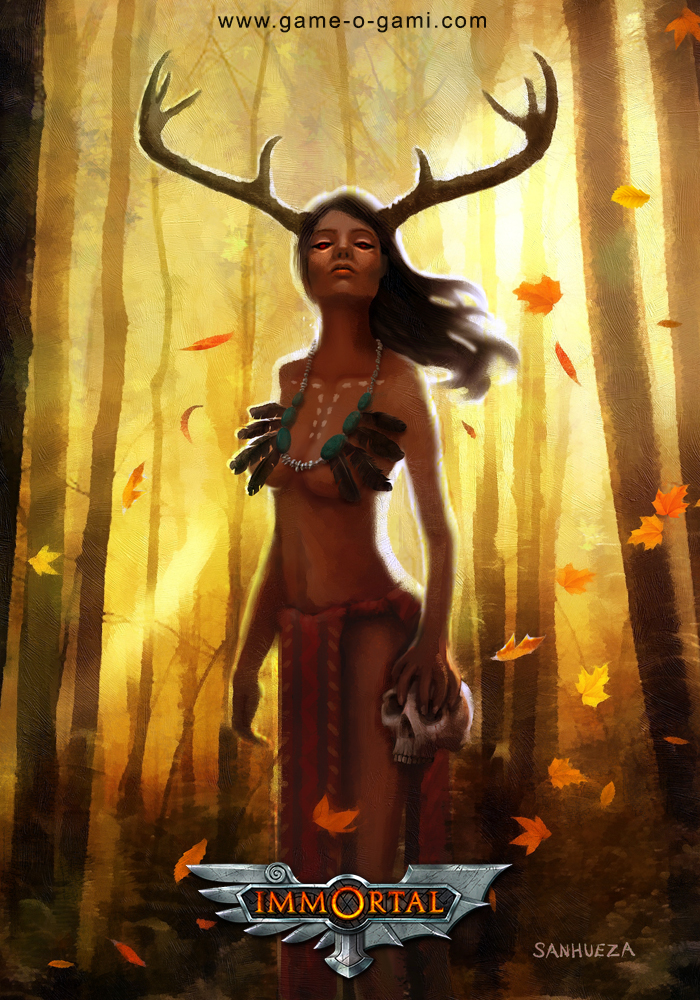 Immortal - Deer Woman - card game illustration