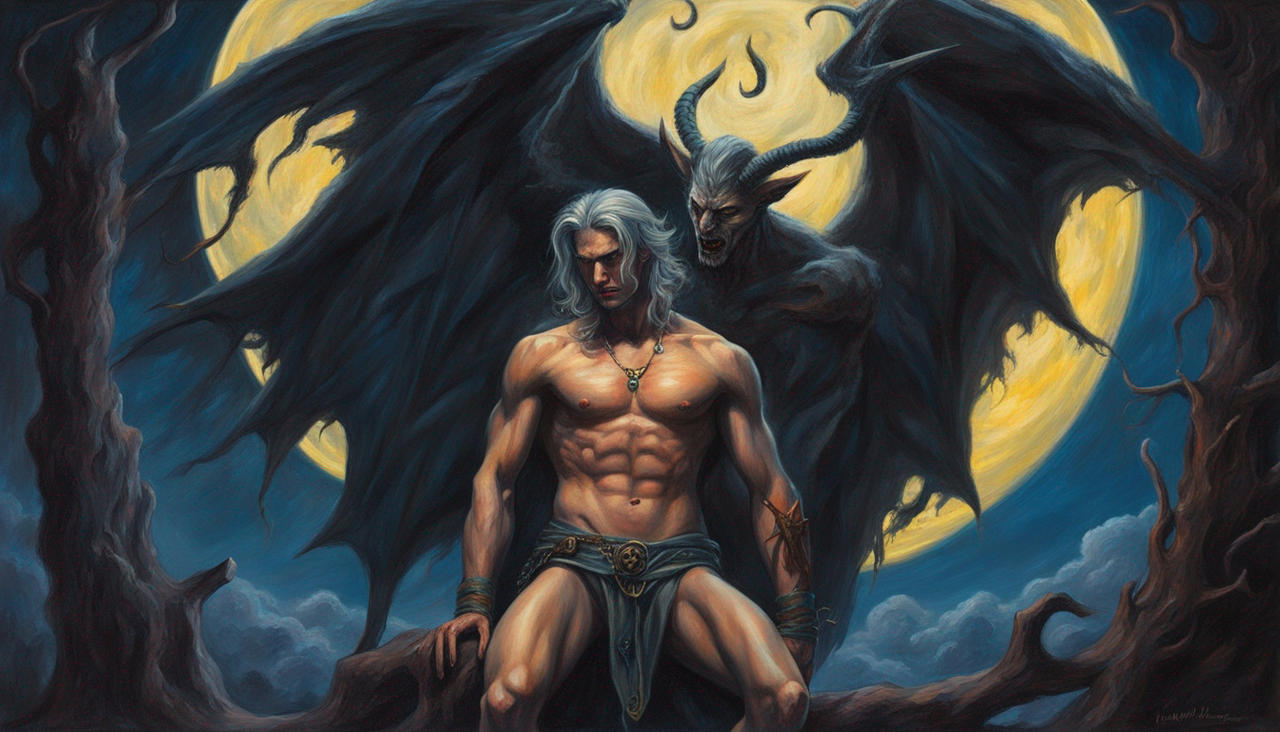 Lucifer Realistic Vintage Lucifer acrylics painting posing moonlight by suntan110 on ...