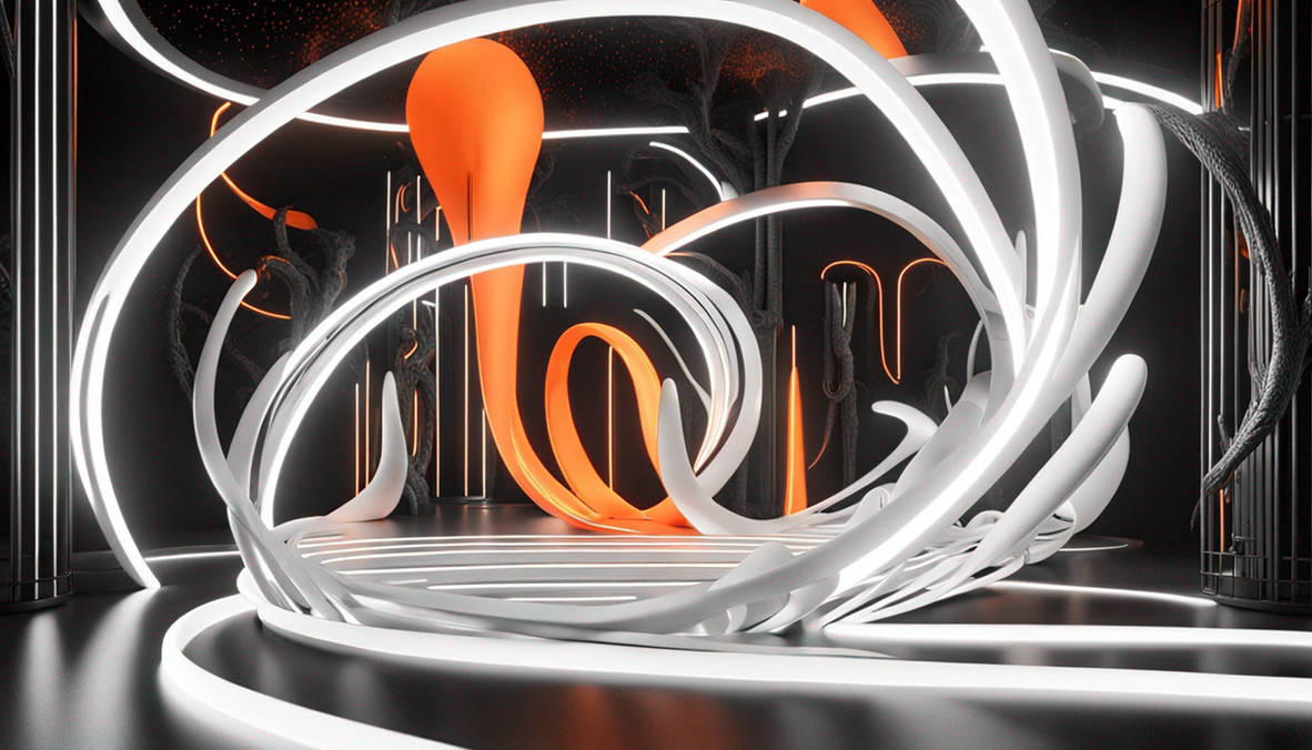 Abstract mystical black, white, neon orange by suntan110 on DeviantArt